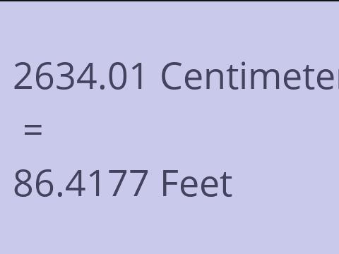 2634.01 CM TO FEET