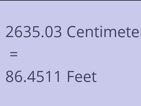 2635.03 CM TO FEET