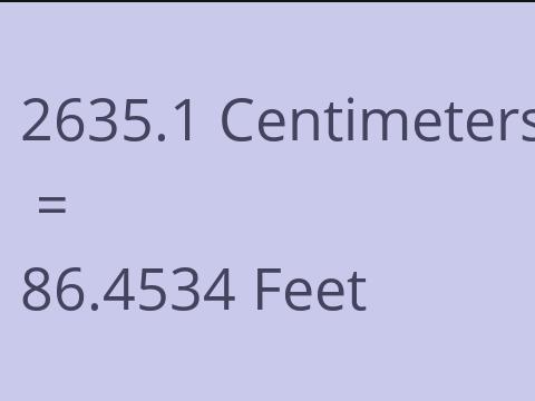 2635.1 CM TO FEET
