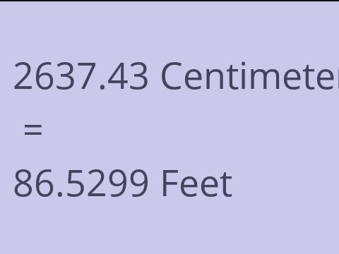 2637.43 CM TO FEET