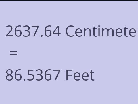 2637.64 CM TO FEET