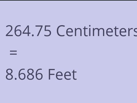 264.75 CM TO FEET