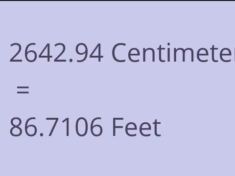2642.94 CM TO FEET