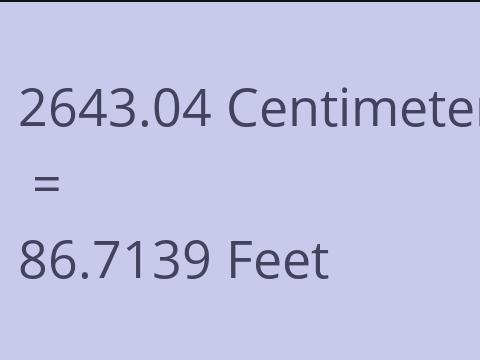 2643.04 CM TO FEET
