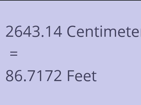2643.14 CM TO FEET