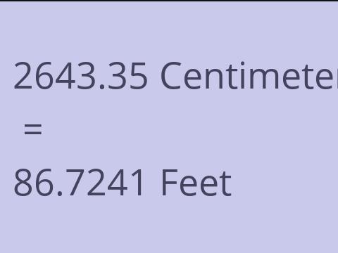 2643.35 CM TO FEET