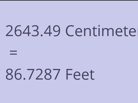 2643.49 CM TO FEET