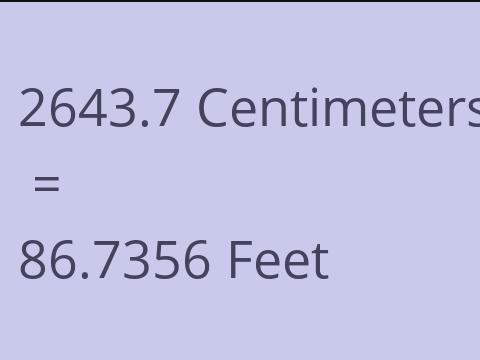 2643.7 CM TO FEET