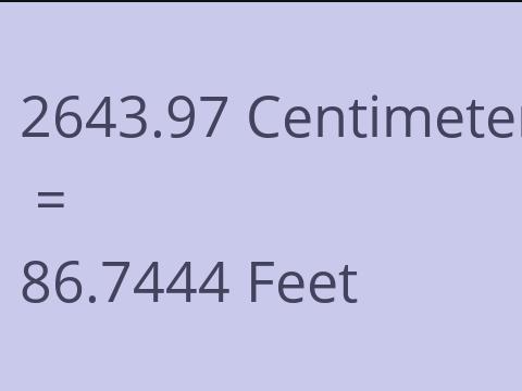 2643.97 CM TO FEET