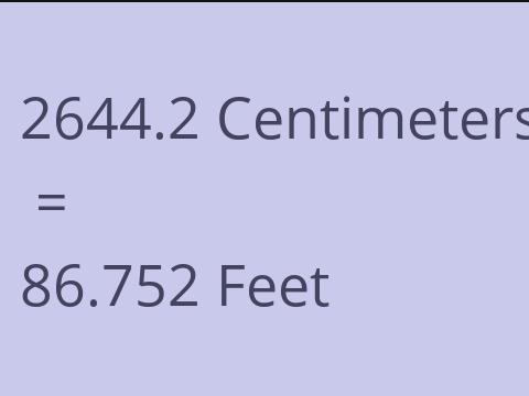 2644.2 CM TO FEET