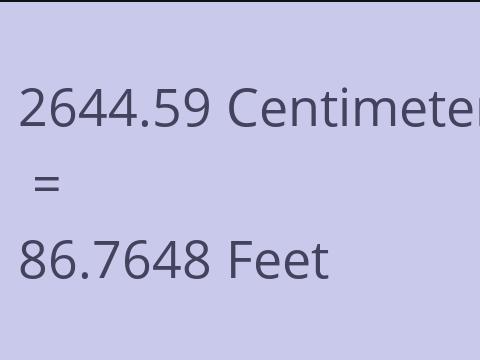 2644.59 CM TO FEET