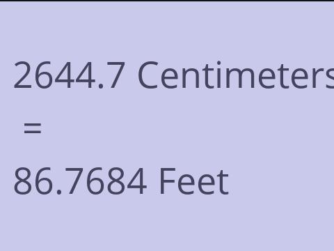 2644.7 CM TO FEET