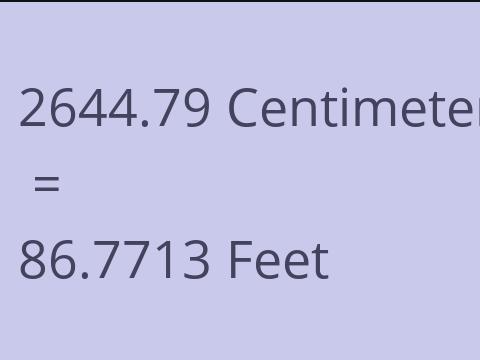 2644.79 CM TO FEET