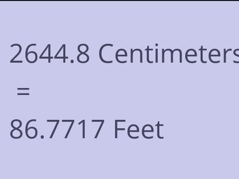 2644.8 CM TO FEET