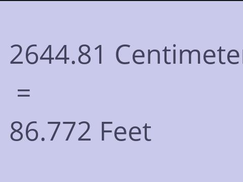 2644.81 CM TO FEET