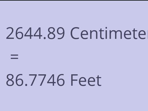 2644.89 CM TO FEET