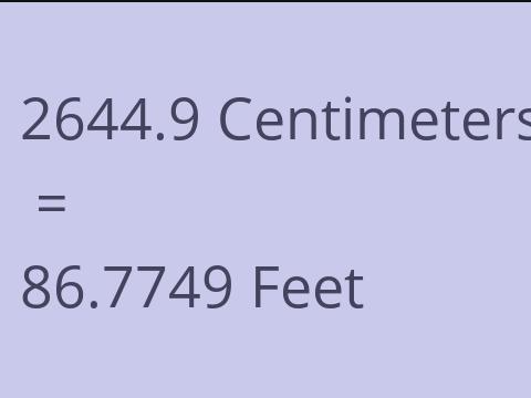 2644.9 CM TO FEET