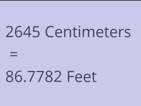 2645 CM TO FEET