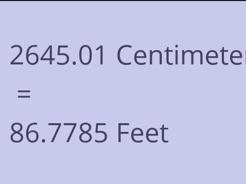 2645.01 CM TO FEET