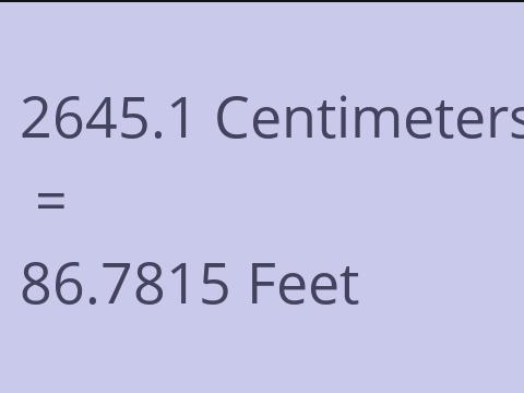 2645.1 CM TO FEET