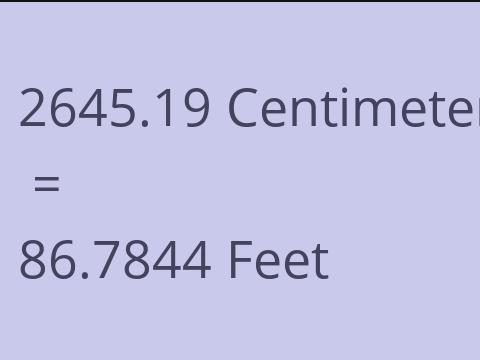 2645.19 CM TO FEET