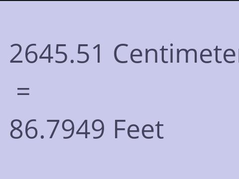 2645.51 CM TO FEET