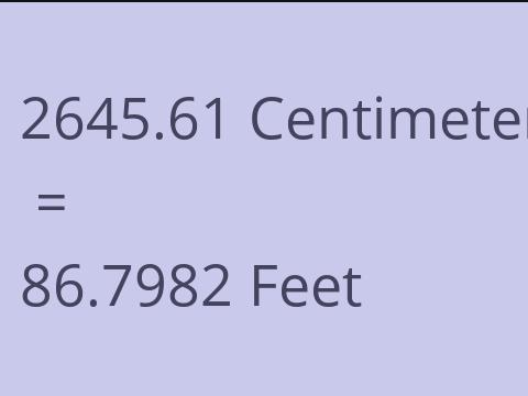 2645.61 CM TO FEET