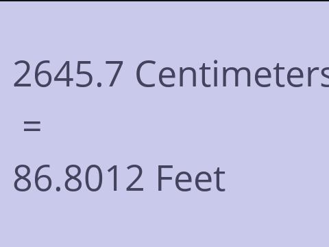 2645.7 CM TO FEET