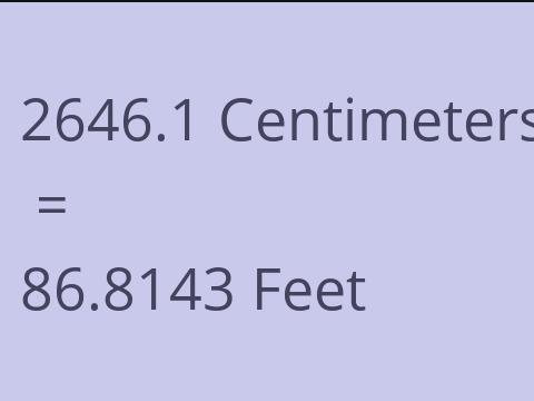 2646.1 CM TO FEET