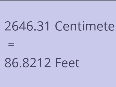 2646.31 CM TO FEET