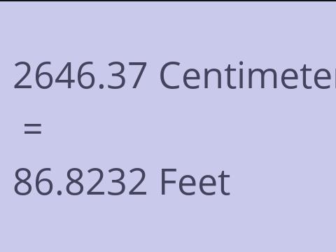 2646.37 CM TO FEET