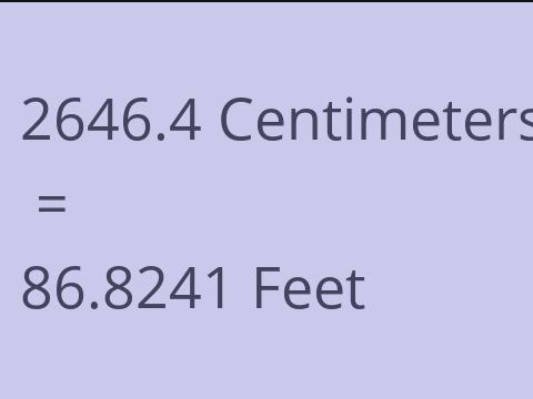 2646.4 CM TO FEET