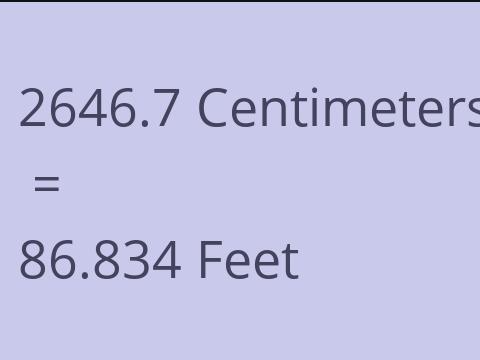 2646.7 CM TO FEET