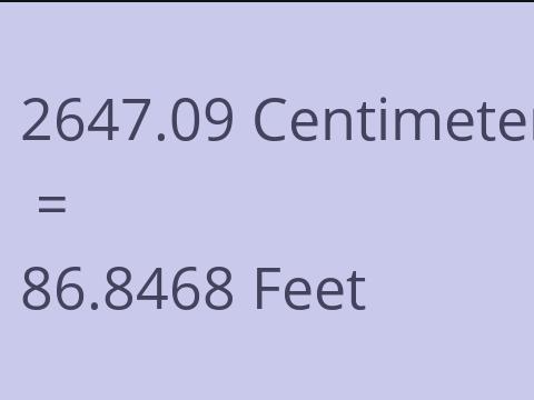 2647.09 CM TO FEET