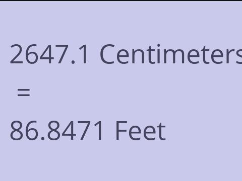 2647.1 CM TO FEET