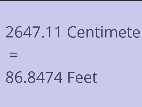 2647.11 CM TO FEET