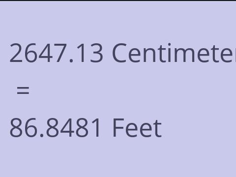 2647.13 CM TO FEET