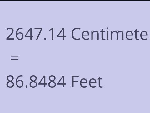 2647.14 CM TO FEET