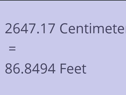 2647.17 CM TO FEET