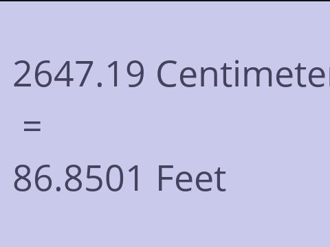 2647.19 CM TO FEET