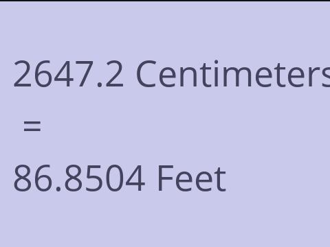 2647.2 CM TO FEET