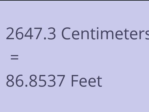 2647.3 CM TO FEET