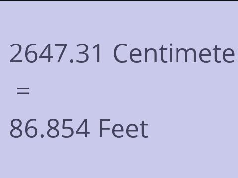 2647.31 CM TO FEET