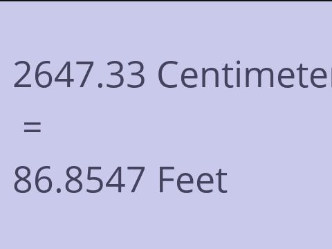 2647.33 CM TO FEET