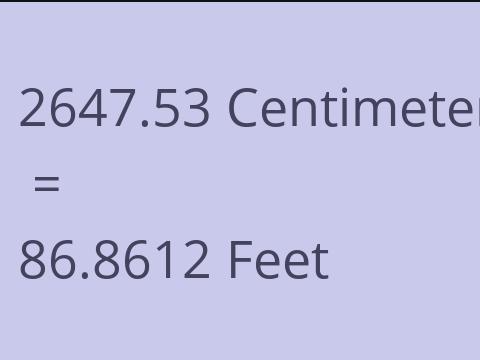 2647.53 CM TO FEET