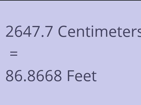 2647.7 CM TO FEET