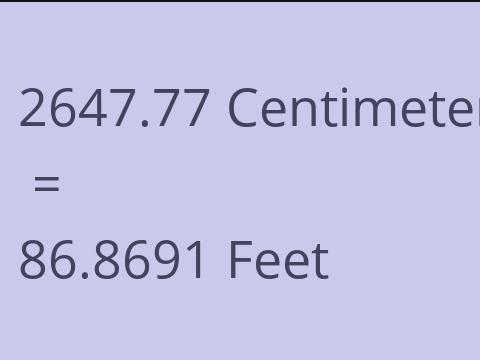 2647.77 CM TO FEET