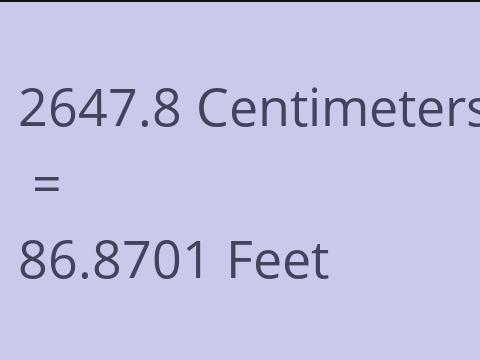 2647.8 CM TO FEET