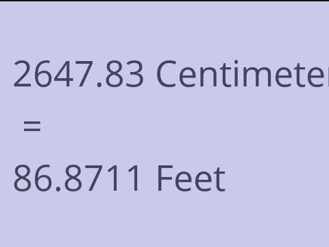 2647.83 CM TO FEET