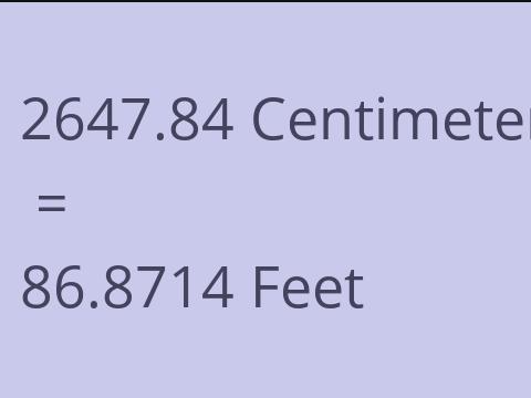 2647.84 CM TO FEET